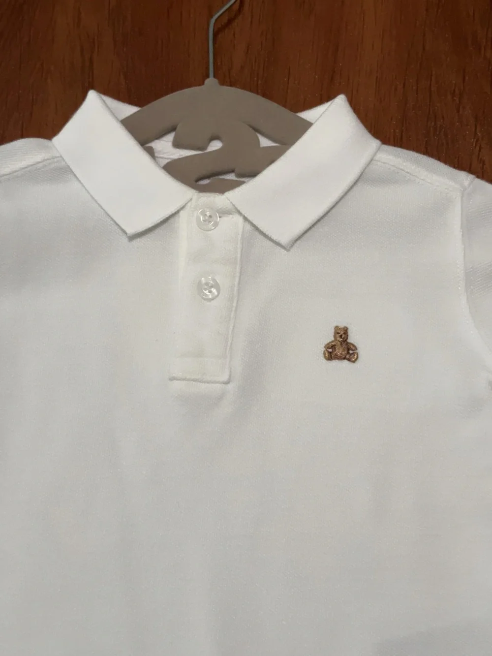 GAP White Polo Shirt with Teddy Chest Patch